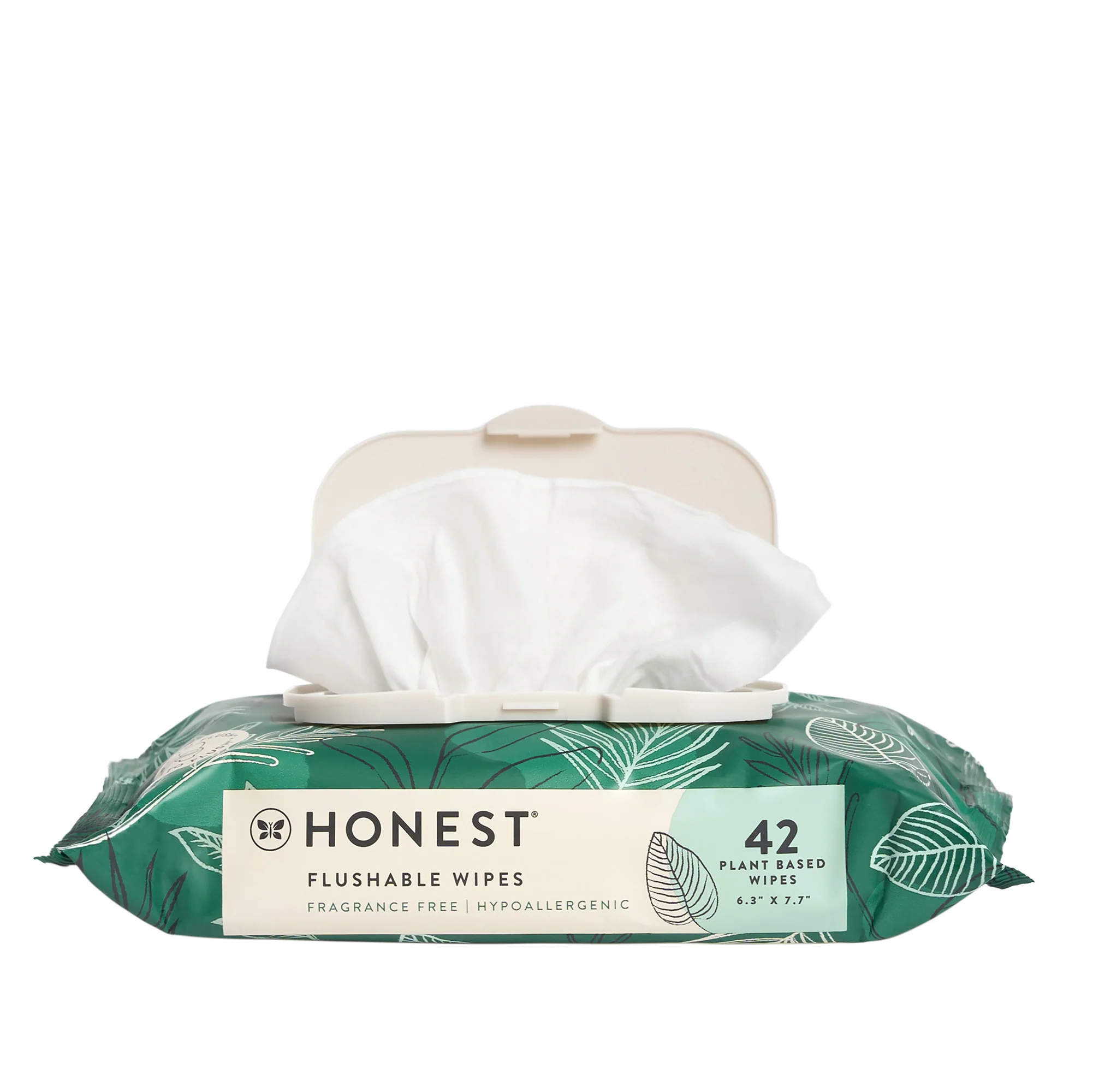 Flushable Wipes, Tropical Leaves